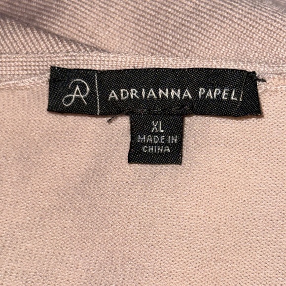 Adrianna Papell Blush lace trim V neck soft relaxed dropped shoulder sweater XL - Picture 7 of 8
